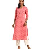 Red printed cotton ethnic-kurtis