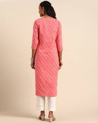 Red printed cotton ethnic-kurtis 2