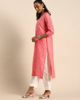 Red printed cotton ethnic-kurtis 3