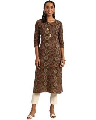 Multicolor printed cotton ethnic-kurtis 1
