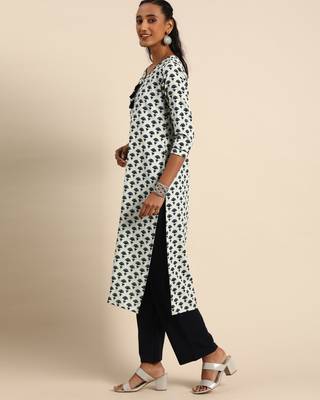 White printed cotton ethnic-kurtis 3