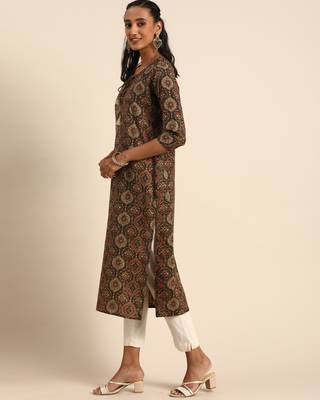 Multicolor printed cotton ethnic-kurtis 3