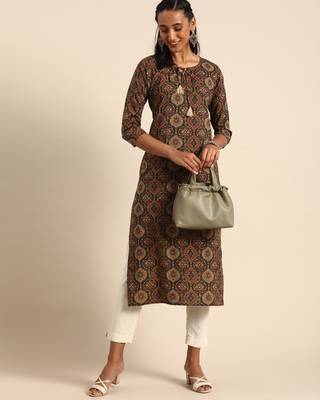 Multicolor printed cotton ethnic-kurtis 4