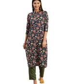 Blue printed cotton ethnic-kurtis