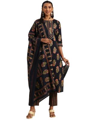 Blue printed cotton ethnic-kurtis 1