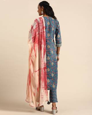 Blue printed cotton ethnic-kurtis 2