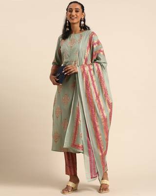 Green printed cotton ethnic-kurtis 4