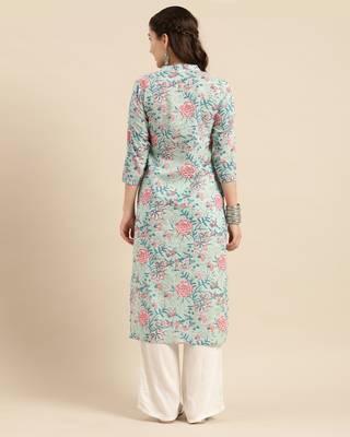 Blue printed cotton ethnic-kurtis 2