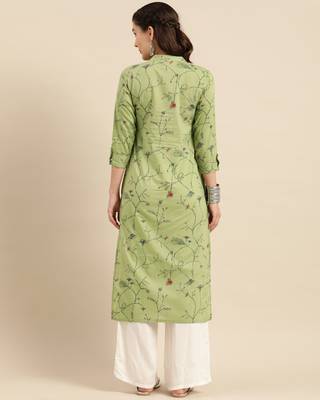 Green printed cotton ethnic-kurtis 2