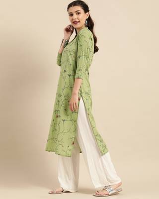 Green printed cotton ethnic-kurtis 3