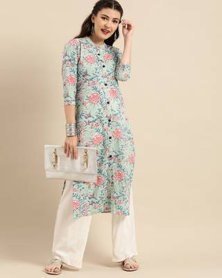 Blue printed cotton ethnic-kurtis 3