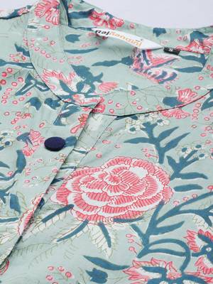 Blue printed cotton ethnic-kurtis 5