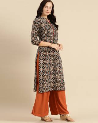 Blue printed cotton ethnic-kurtis 3