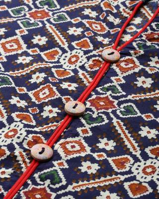 Blue printed cotton ethnic-kurtis 5