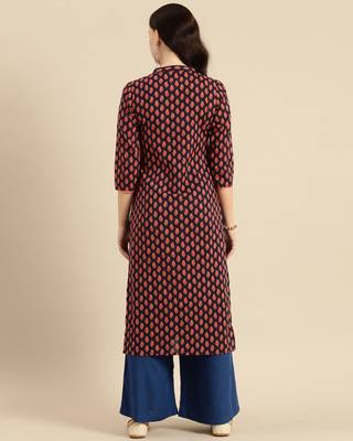  Blue printed cotton ethnic-kurtis 2