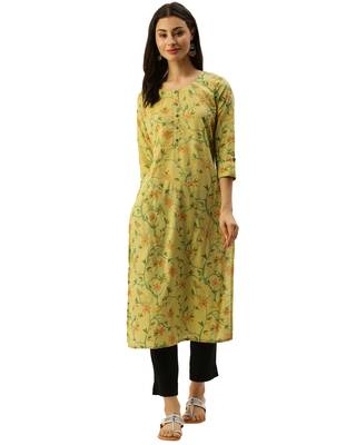 Green printed rayon ethnic-kurtis 1