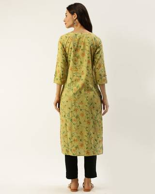 Green printed rayon ethnic-kurtis 2