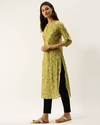 Green printed rayon ethnic-kurtis 3