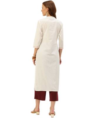 White printed cotton ethnic-kurtis 2