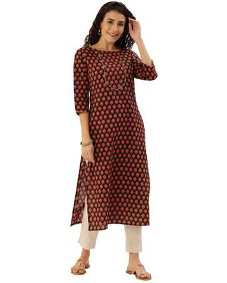 Black printed cotton ethnic-kurtis 1