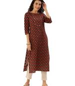 Black printed cotton ethnic-kurtis