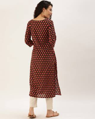Black printed cotton ethnic-kurtis 2