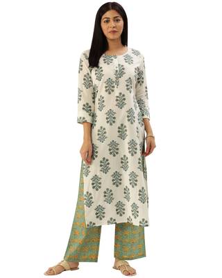 White printed cotton ethnic-kurtis 1