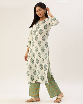 White printed cotton ethnic-kurtis 3