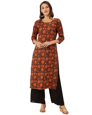 Black printed cotton ethnic-kurtis 1