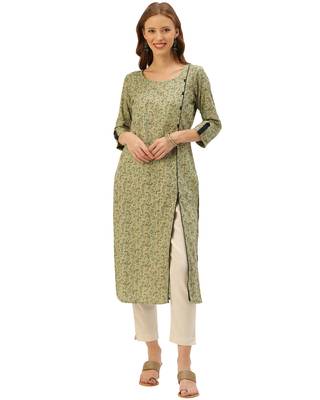 Green printed cotton ethnic-kurtis 1