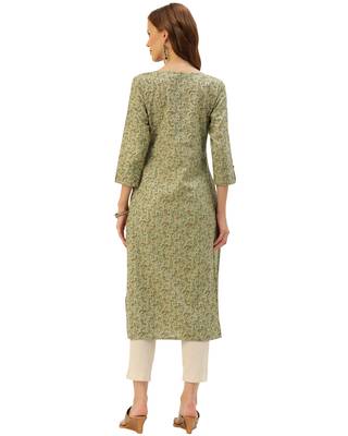 Green printed cotton ethnic-kurtis 2
