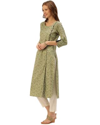 Green printed cotton ethnic-kurtis 3