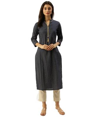 Blue printed cotton ethnic-kurtis 1