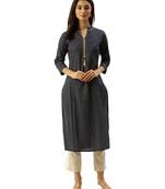 Blue printed cotton ethnic-kurtis