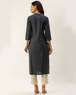 Blue printed cotton ethnic-kurtis 2