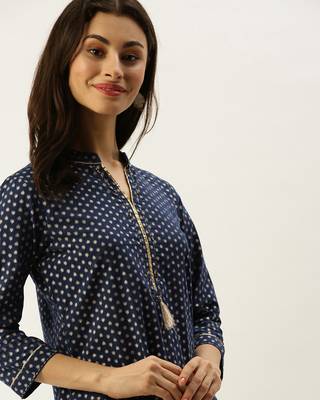 Blue printed cotton ethnic-kurtis 5