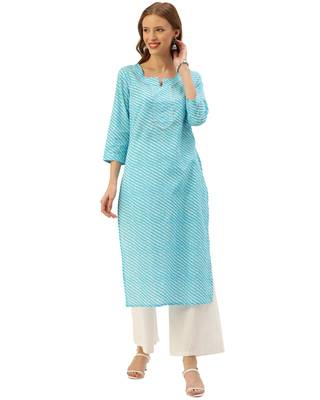 Blue printed cotton ethnic-kurtis 1