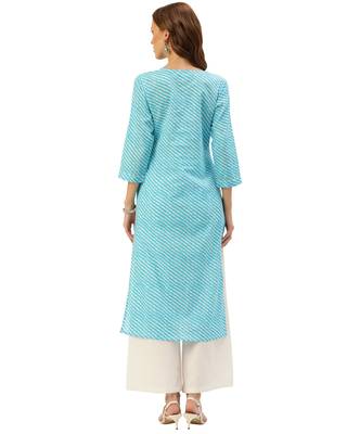 Blue printed cotton ethnic-kurtis 2