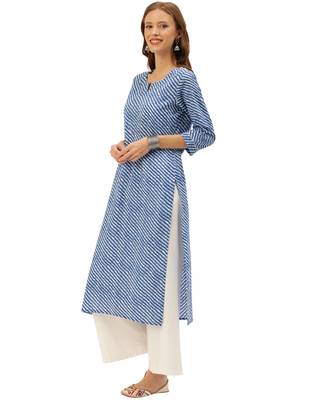Blue printed cotton ethnic-kurtis 3