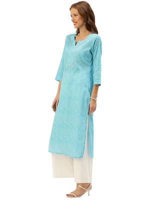Blue printed cotton ethnic-kurtis 3