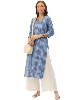 Blue printed cotton ethnic-kurtis 4