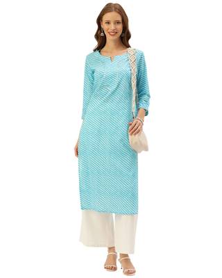 Blue printed cotton ethnic-kurtis 4