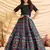 Black pigment foliage Taffeta Silk Party Wear gown
