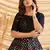 Black pigment foliage Taffeta Silk Party Wear gown