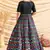 Black pigment foliage Taffeta Silk Party Wear gown