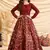 Maroon pigment foliage Taffeta Silk Party Wear gown
