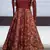 Maroon pigment foliage Taffeta Silk Party Wear gown