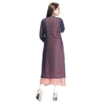 Navy-blue embroidered georgette kurtas-and-kurtis 2