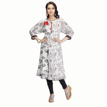 White printed crepe kurtas-and-kurtis 1