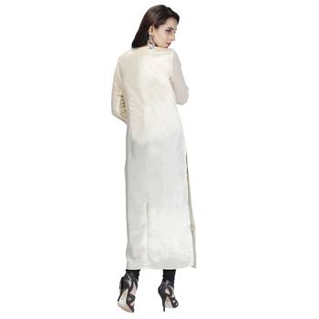 Cream embroidered silk kurtas-and-kurtis 2